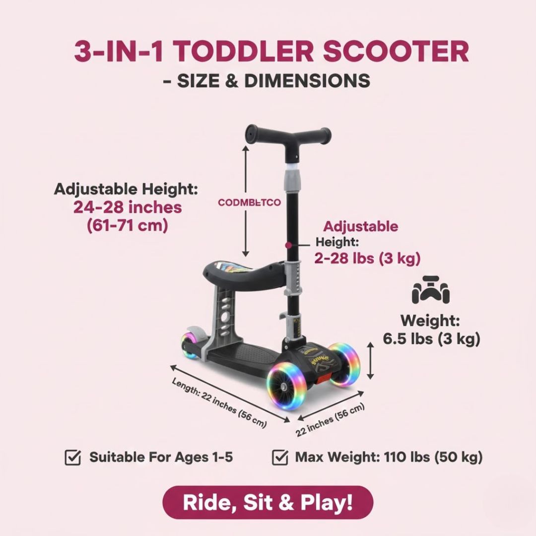 2-in-1 Kick Scooter with Removable Seat - Image 5