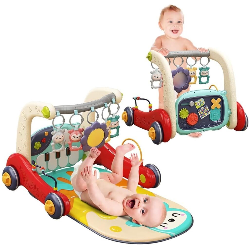 2-in-1 Baby Activity Walker with Musical Play Gym