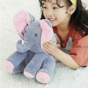 Peek-a-Boo Musical Elephant Plush Toy with Flappy Ears for Babies & Kids