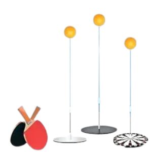 Height Adjustable Table Tennis Trainer Set with Rebound Ball & Paddle